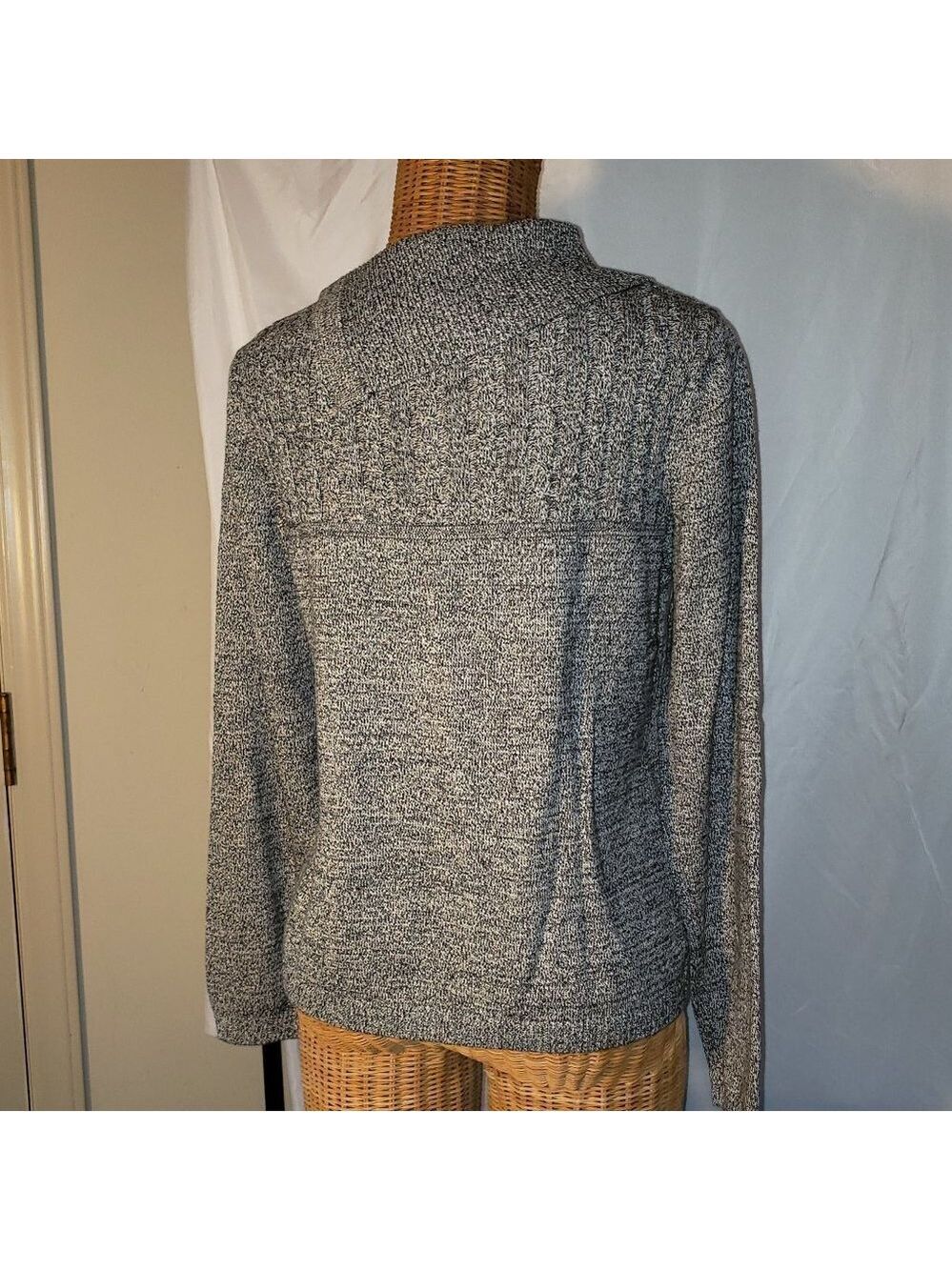 Ladies CHRISTOPHER & BANKS Cowl Neck Sweater in Gray & Black Heather - S - Picture 3 of 4